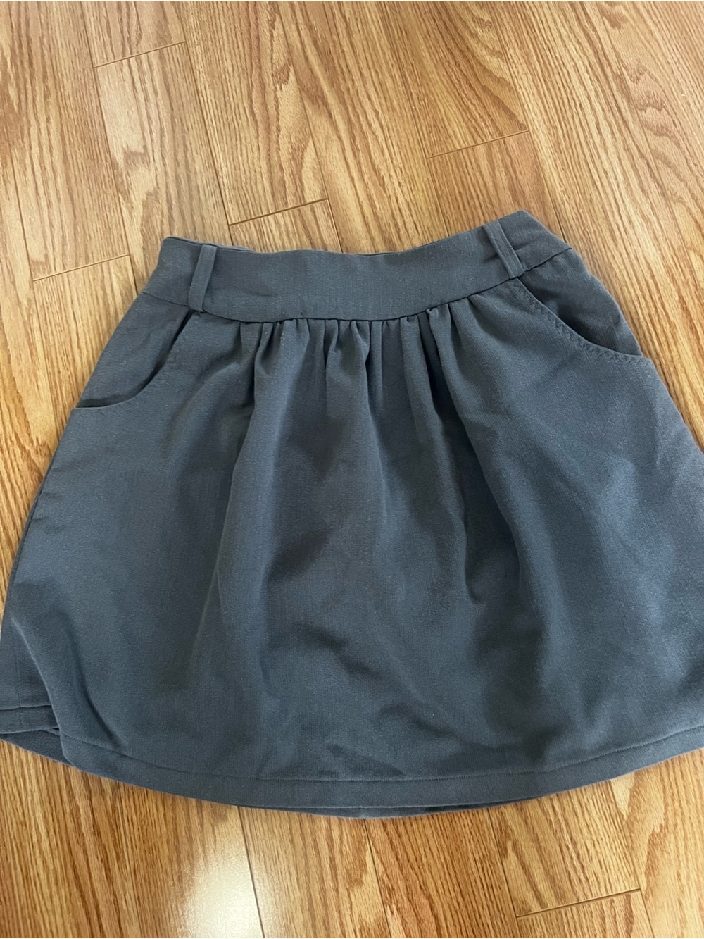 Women's Gathered A-Line Skirt in Charcoal